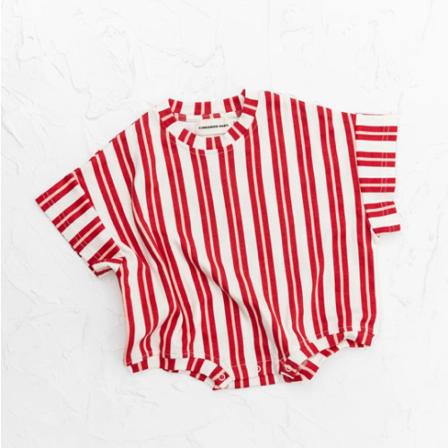 Red/Pink Stripe Tshirt Romper
