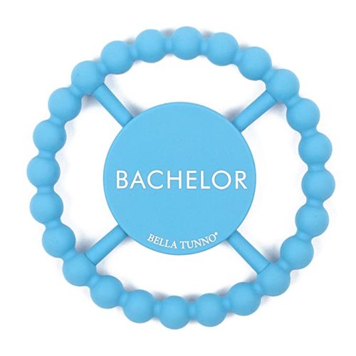 Bella Tunno Happy Teether for Boys – Soft & Easy Grip Baby Boy Teether Toy, Silicone Teether Ring to Help Soothe Gums, Non-Toxic and BPA Free, Bachelor