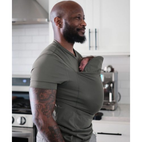 Lalabu Dad Shirt | Original Babywearing T-Shirt with Kangaroo Pouch | Baby Wrap Carrier for Newborns & Infants | Baby Wrap Carrier for Newborns | Essential for new Dads