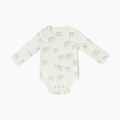 Pehr Organic Cotton Shoulder Snap One-Piece - Follow Me Elephant, 3-6 M