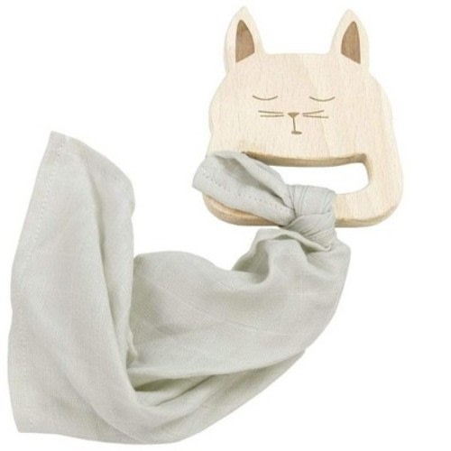 GooseWaddle Bunny & Gray Teether with Blankie