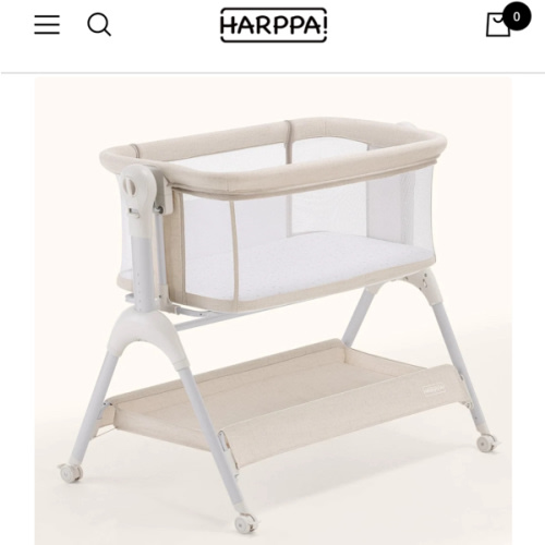 HARPPA Cuddly Sway | 3-in-1 Rocking Baby Bassinet & Bedside Sleeper with Anti-Reflux Mattress for Newborns | Attaches to Bed, Adjustable Height, Tool-Free Setup, Portable Wheels, CPSC Certified, Gentle Rocking Motion | Ideal for Infants, Safe Co-Sleeping