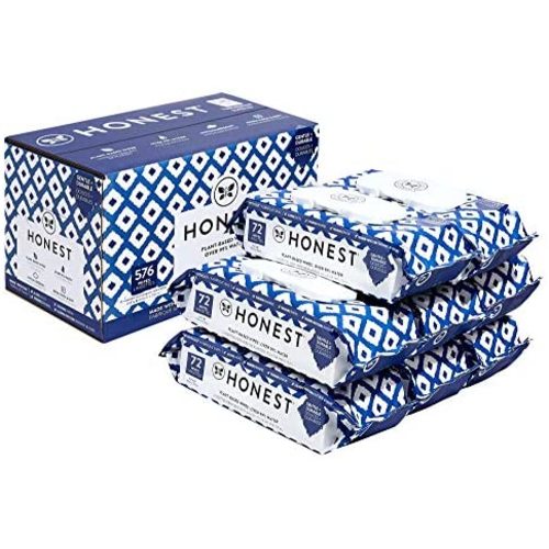 The Honest Company Baby Wipes - 576 Count | Blue Ikat | Over 99 Percent Water | Pure & Gentle | Plant-Based | Fragrance Free | Extra Thick & Durable Wet Wipes - 576 Count (Pack of 1)