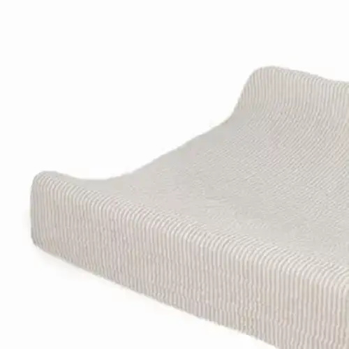 Little Unicorn Changing Pad Cover for Newborns & Infants | Soft & Breathable Muslin Fabric | Baby Diaper Changing Table Pad Cover (Sand Stripe)