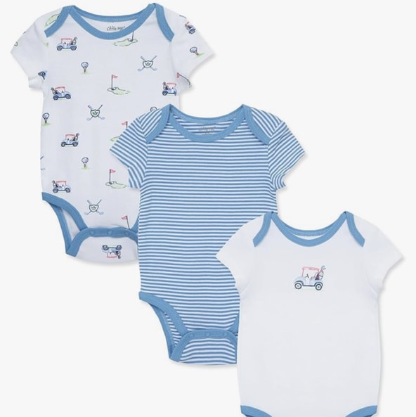 Little Me Clothes for Baby 3-Pack 100% Cotton Scratch Free Tag Bodysuits