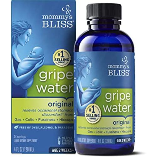 Mommy's Bliss Gripe Water Original, Infant Gas & Colic Relief, Gentle & Safe, 2 Weeks+, 4 Fl Oz (Pack of 1)