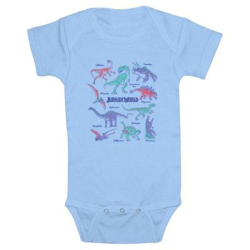 Infant's Jurassic World Dinosaur Names Bodysuit - Light Blue - 6 Months