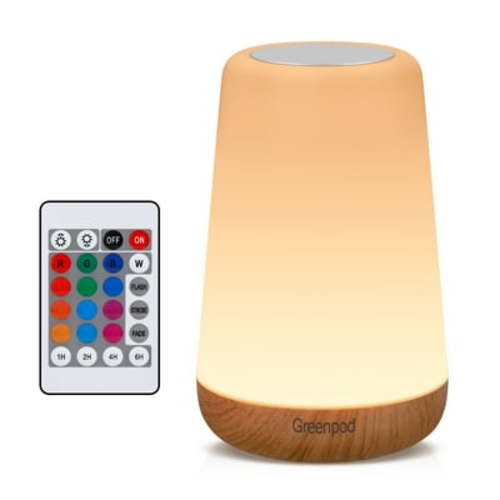 Greenpod Night Light, Dimmable Touch Lamp for Bedroom, Portable Table Bedside Lamp, 5 Brightness 13 RGB Colors, Night Lights for Baby Nursery Bathroom