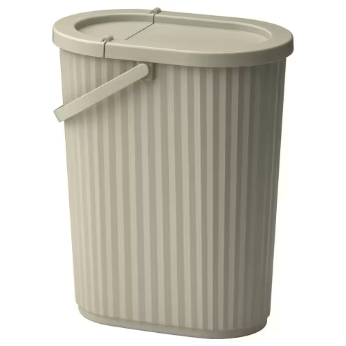 DAMMÄNG bin with lid, gray-beige, 26 l (7 gallon) - IKEA CA