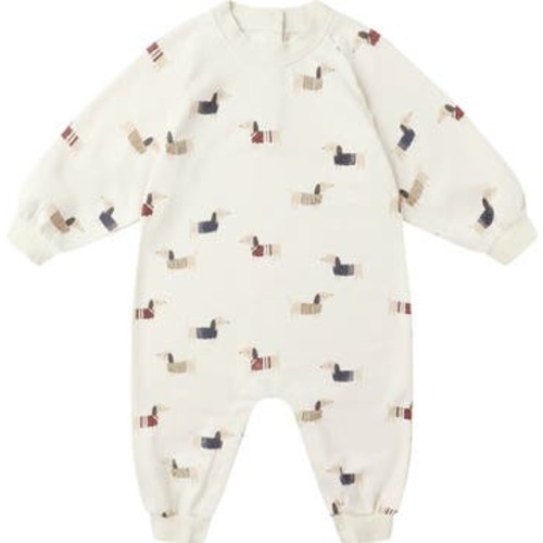 Dachsund Print French Terry Romper, 0-3M