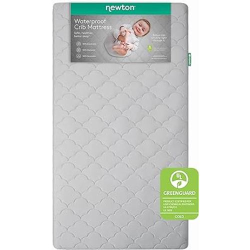 Newton Baby Crib Mattress and Toddler Bed - Waterproof - Ultra-Breathable Proven to Reduce Suffocation Risk, 100% Washable, Better Than Organic, 2-Stage Removable Cover, Deluxe 5.5" Thick Grey