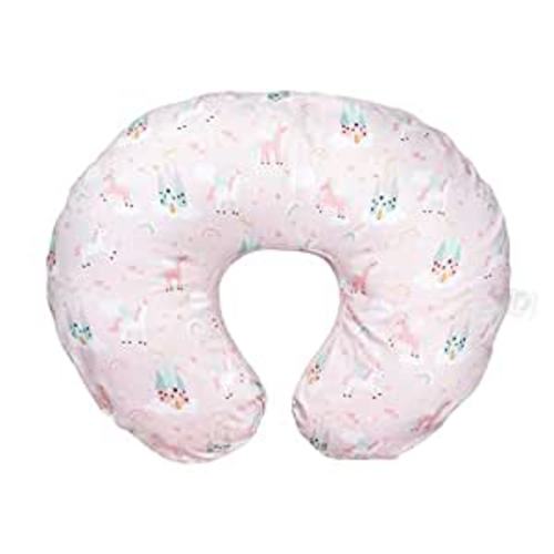 Boppy Nursing Pillow Original Support, Pink Unicorns and Castles, Ergonomic Nursing Essentials for Bottle and Breastfeeding, Firm Fiber Fill, with Removable Nursing Pillow Cover, Machine Washable