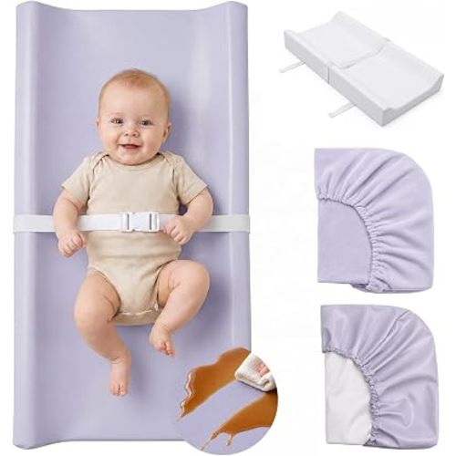 Changing Pad for Dresser with 2 Covers-Waterproof Vegan Leather&Soft Velvet