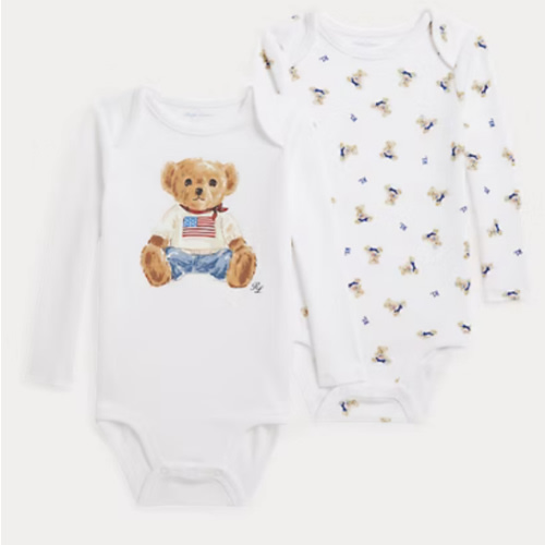 Polo Bear Cotton Bodysuit 2-Pack