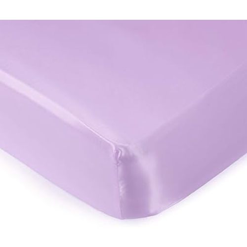Pro Goleem Satin Soft Crib Sheet Great for Baby with Sensitive Hair Silky Baby Mattress Sheet Lavender Unisex 52’’x28’’x8’’ Fitted Sheet