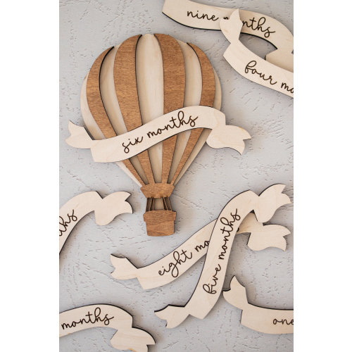 Hot Air Ballooon Baby Milestone Cards | Baby Shower Gift | Monthly Milestones | Engraved Gift | Birth Announcement | Milestone Markers