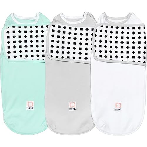 Nanit Breathing Wear Swaddle, Size Small, 0-3 months, Multicolor, 3 Count