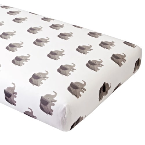 Organic Wild Excursion Elephant Crib Fitted Sheet