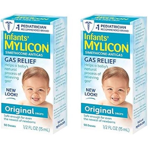 Mylicon Gas Relief Drops for Infants and Babies, Original Formula, 0.5 Fl Oz (Pack of 2)