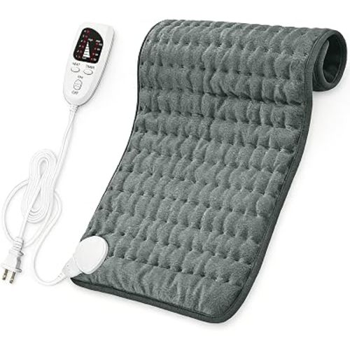 Cuplu 24"x12" Extra Large Electric Heating Pad - 6 Adjustable Temperature Settings - Auto Shut Off, Heating pads electric for Shoulders, Neck, Abdomen, Back, Limbs, etc. Machine Washable (Dark Gray)