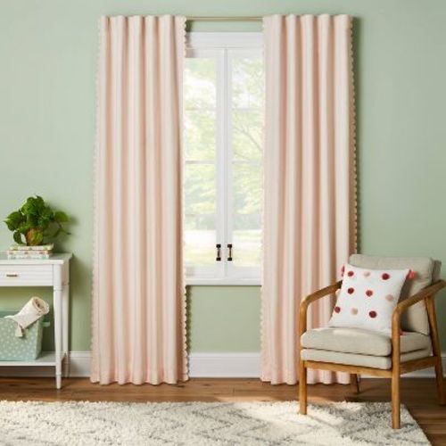 84" Scallop Blackout Kids' Panel Pink - Pillowfort™: Noise Reduction, Uv Protection, Energy Efficient, Oeko-tex Certified