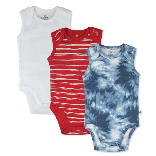 3-Pack Organic Cotton Sleeveless Bodysuits | Honest Baby Clothing