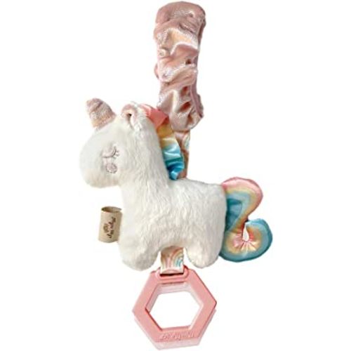 Itzy Ritzy - Ritzy Jingle Toy for Stroller, Car Seat or Activity Gym; Features Jingle Sound, Hexagon Rings and Adjustable Attachment Loop; Unicorn