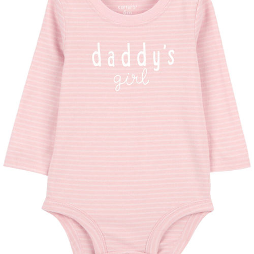 Pink Baby 'Daddy's Girl' Striped Collectible Bodysuit | carters.com