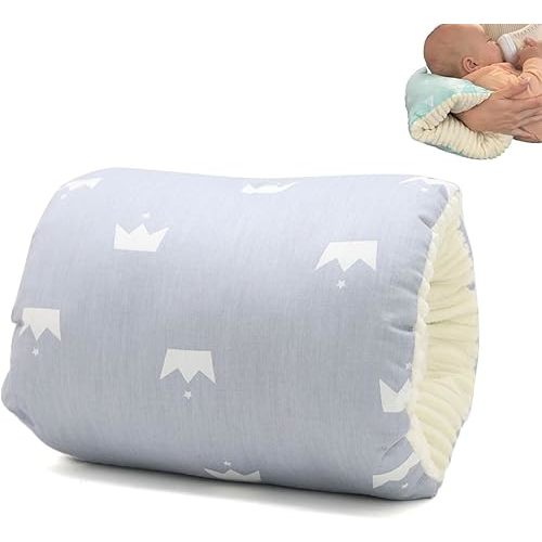 Baby Nursing Arm Breastfeeding Pillow, Baby Feeding Arm Pillow, Cozy Cradle Pillow for Nursing, Comfortable & Adjustable for Newborn,Gray Crown