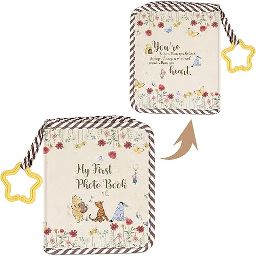 Inspirational Winnie Memory Soft Album, My First Family Album Photo, My First Photo Book, Winnie Toddler Photo Albums, Winnie Baby Photo Albums Gifts for Babies Newborn Toddler 5.5 x 7 inch