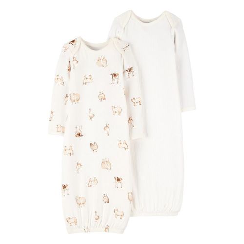 Baby Carter's 2-Pack PurelySoft Farm Animals Sleeper Gowns