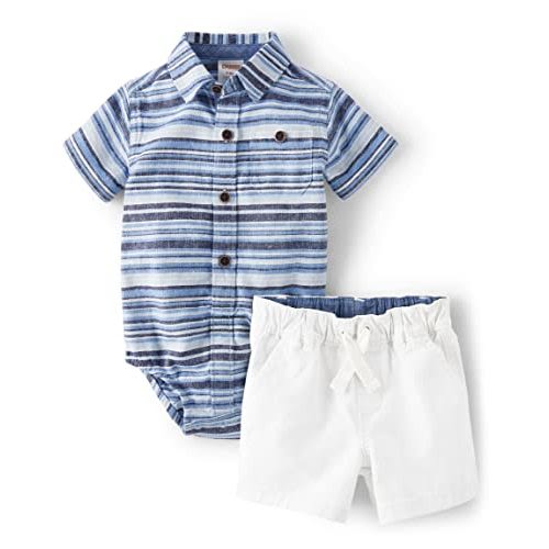 Gymboree baby-boys Short Sleeve Button Up and Shorts Set