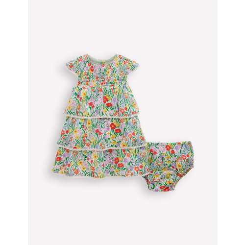 Tiered Woven Dress-Multi Spring Floral