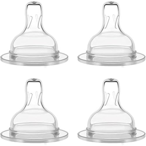 Maymom Silicone Nipple Slow Flow, 4pc; Compatible with Spectra/Motif Luna/Maymom Widemouth Bottles