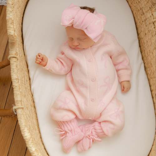 Blush Bows Knit Jumpsuit