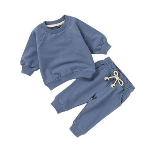 Organic Cotton Sweatsuit Set | Blue | 6-12m