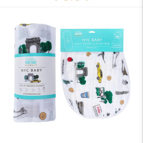 NYC Baby Muslin Swaddle Blanket & Burp Cloth – Little Hometown