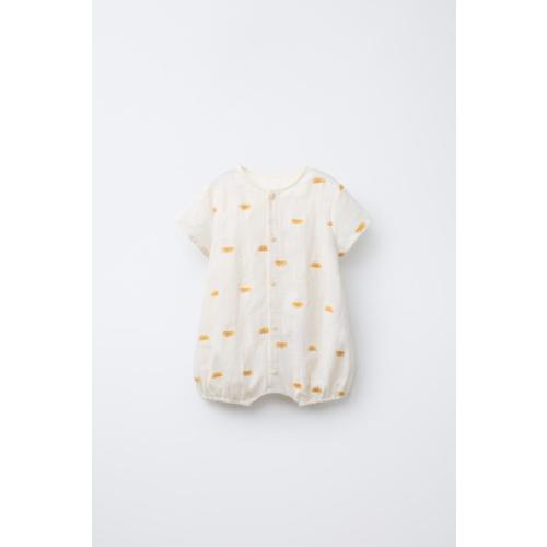 JACQUARD SUN ROMPER - Ecru/Yellow | ZARA United States