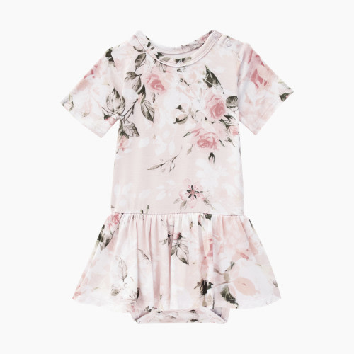 Posh Peanut Short Sleeve with Twirl Skirt Bodysuit - Vintage Pink Rose, 3-6 M