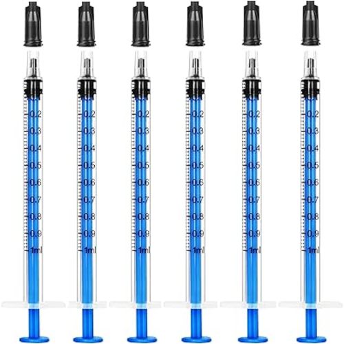 1ml Plastic Syringe Without Needle for Liquid - Measuring Syringes with Caps , Separate Sterile Packaging , Pet Medicine Small Syringe for Cats and Dog - 1 ml