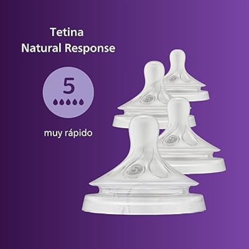 Philips Avent Natural Response Nipples, Extra Fast Flow (Flow 5), 4-Pack, SCY965/44
