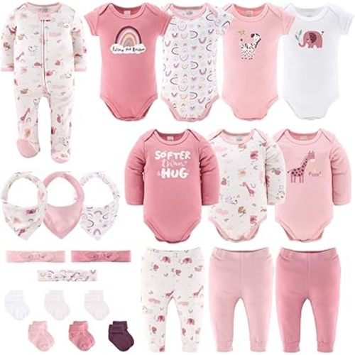 The Peanutshell Newborn Girl Clothing Set, Baby Girl Gift Set, Layette Sets, 0-24 Month Sizes, New Born Clothes Essentials