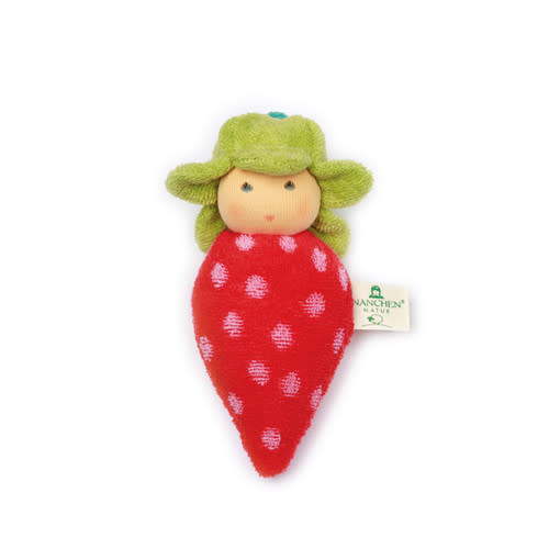 Nanchen Natur Organic Rattle Doll - Strawberry