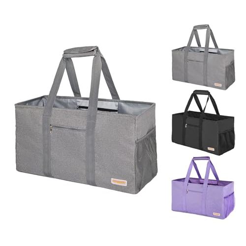 Dongawin Extra Large Utility Tote - Reusable Shopping Bags, Waterproof Beach Bag, Foldable Storage