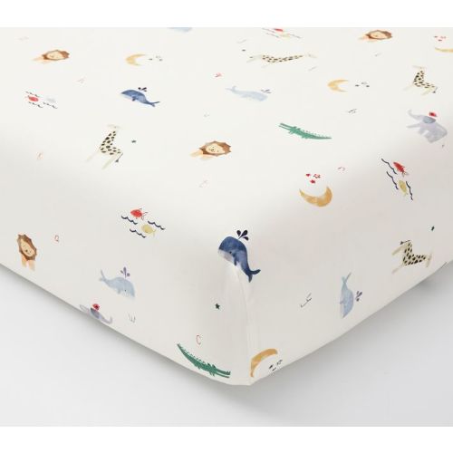 Animal ABC Organic Crib Fitted Sheet