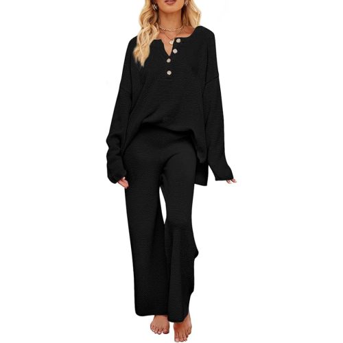 MEROKEETY Women's 2 Piece Lounge Set - Medium