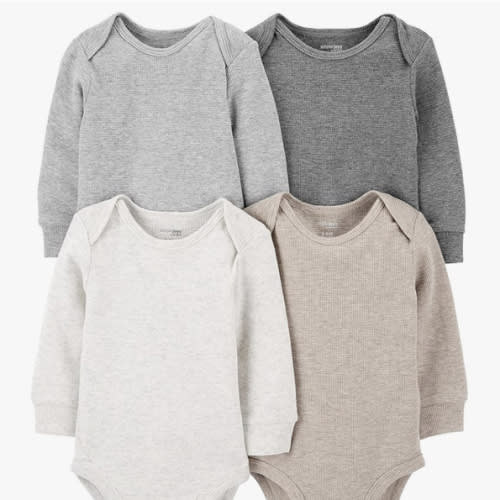 Simple Joys by Carter's Baby 4-Pack Long-Sleeve Thermal Bodysuit