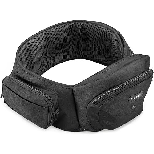 Tushbaby - Safety-Certified Hip Seat Baby Carrier - Mom’s Choice Award Winner, Seen on Shark Tank, Ergonomic Carrier & Extenders for Newborns & Toddlers (Carrier, Black)
