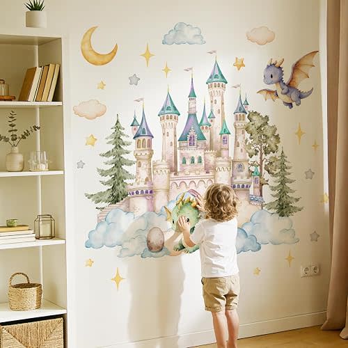 Castle & Dragon Wall Stickers Peel and Stick Home Decor