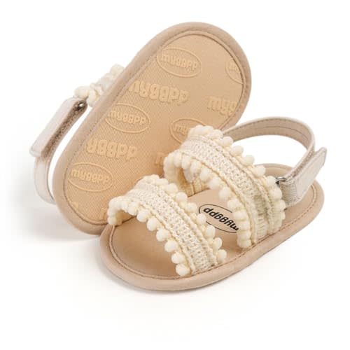 Ohwawadi Baby Boys Girls Sandals Soft Sole Summer Infant Wedding Dress Flat Shoes Beach Sandal Newborn Crib Shoes First Walkers
